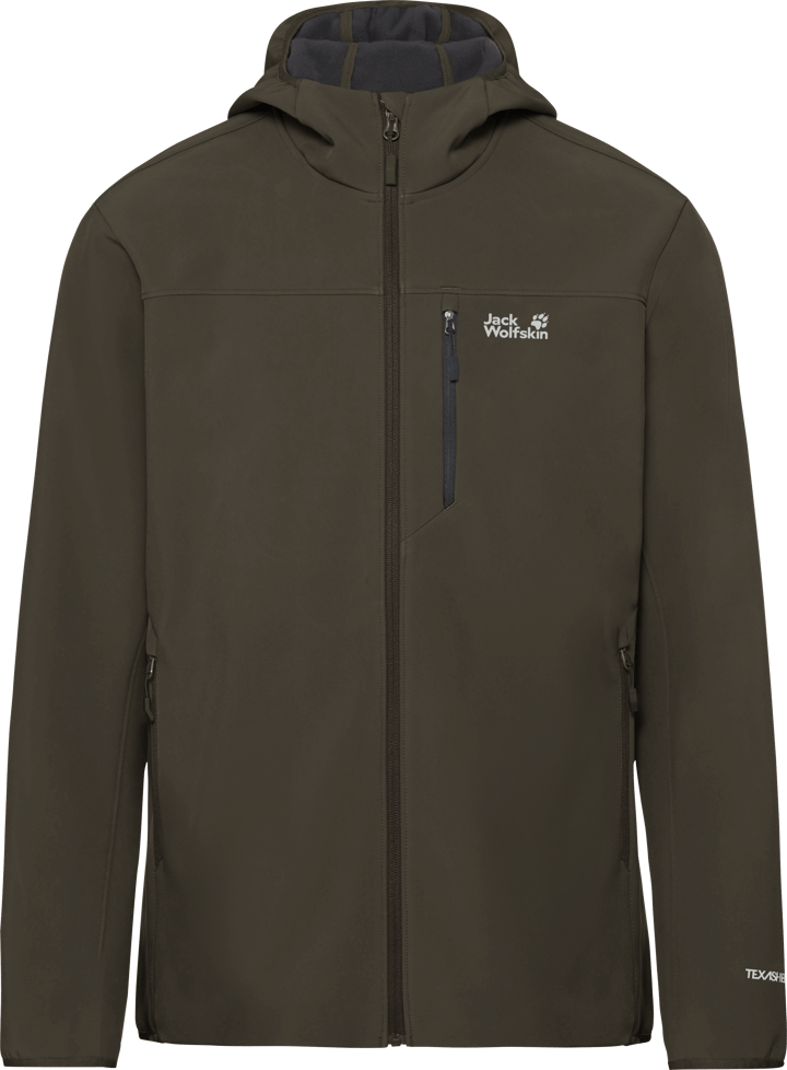 Jack Wolfskin Men's Wild Winds Hooded Jacket Obsidian Moss Jack Wolfskin