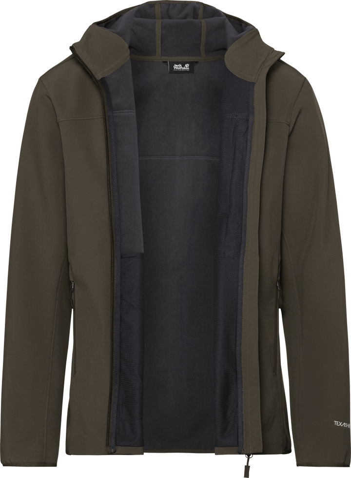 Jack Wolfskin Men's Wild Winds Hooded Jacket Obsidian Moss Jack Wolfskin