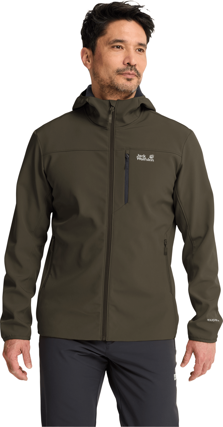 Jack Wolfskin Men's Wild Winds Hooded Jacket Obsidian Moss Jack Wolfskin