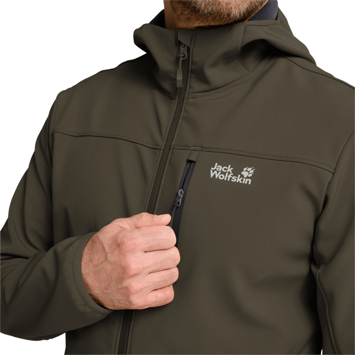 Jack Wolfskin Men's Wild Winds Hooded Jacket Obsidian Moss Jack Wolfskin