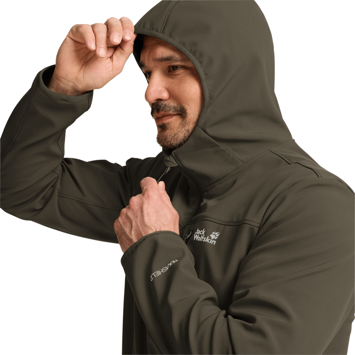Jack Wolfskin Men's Wild Winds Hooded Jacket Obsidian Moss Jack Wolfskin