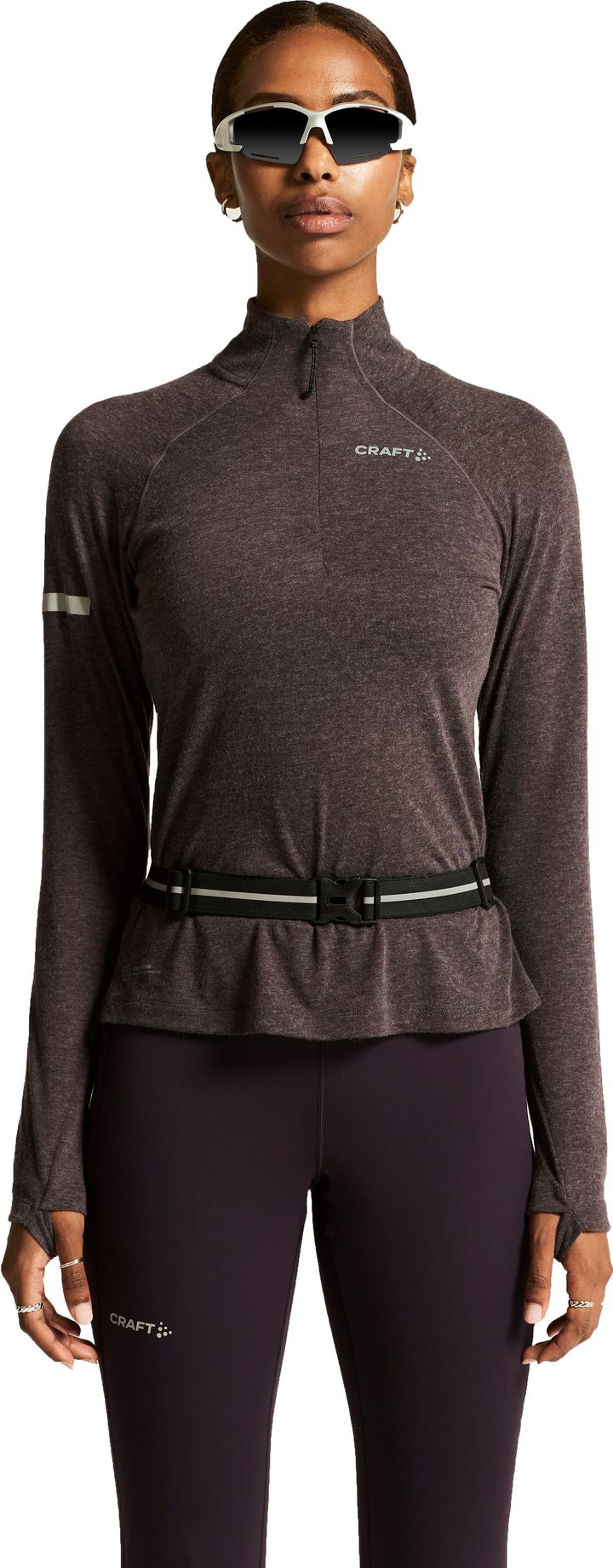 Craft Women's Advance Subz Wool Longsleeve Tee 3 Dark Plum Melange Craft
