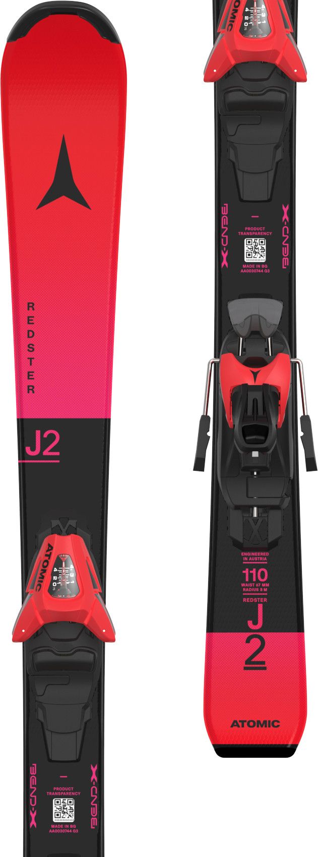 Atomic Kids' Redster J2 100-120 + C 5 GW Red Tension/Black Atomic