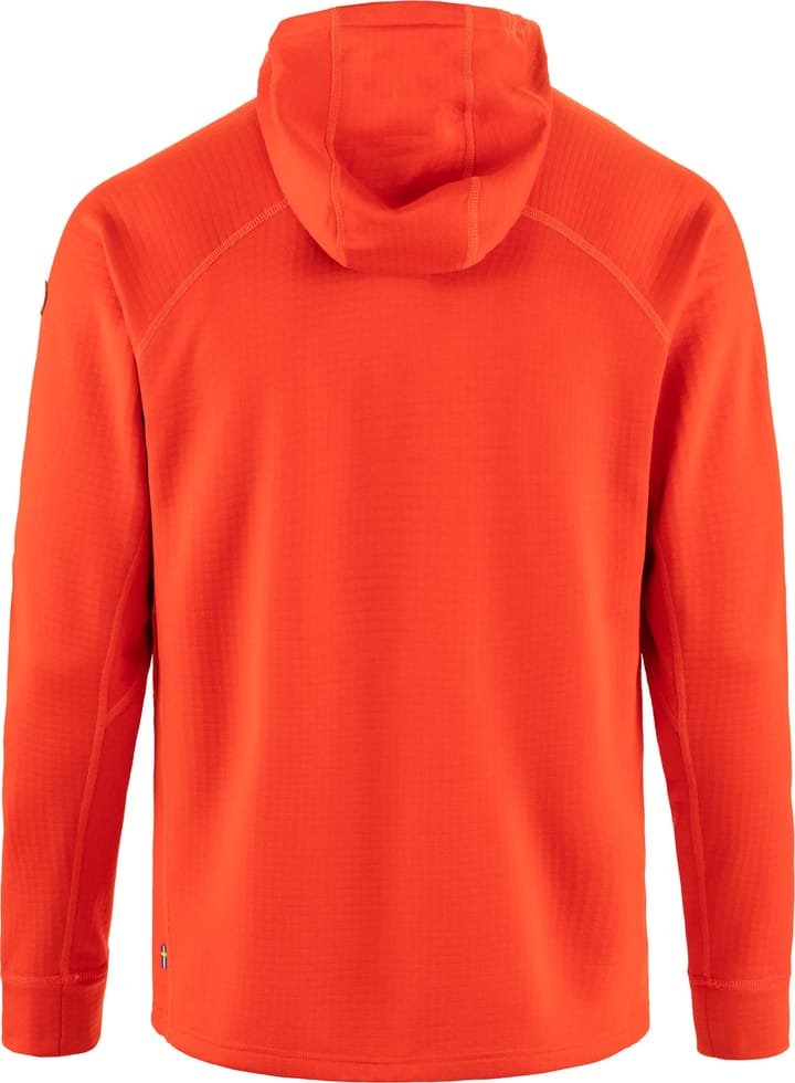 Fjällräven Men's Abisko Grid Fleece Hoodie Flame Orange Fjällräven