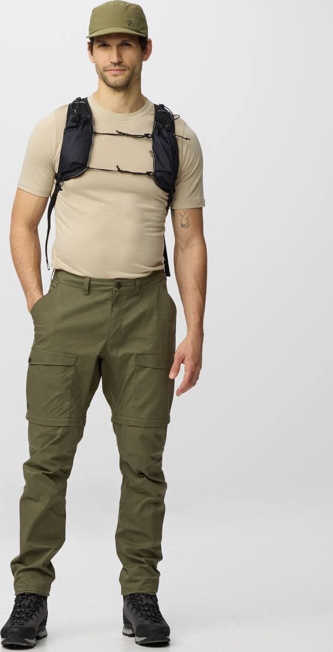 Fjällräven Men's Abisko Hybrid Trail Trousers Zip-Off Laurel Green Fjällräven