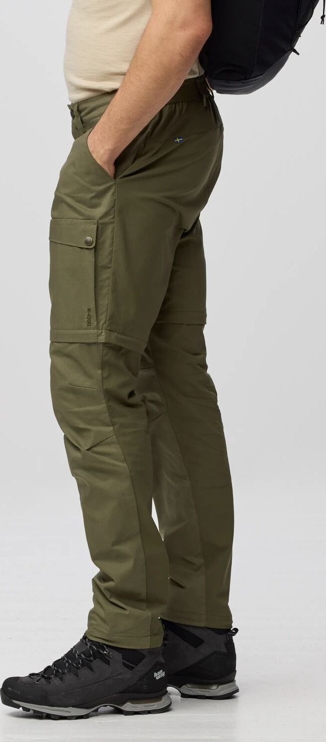 Fjällräven Men's Abisko Hybrid Trail Trousers Zip-Off Laurel Green Fjällräven