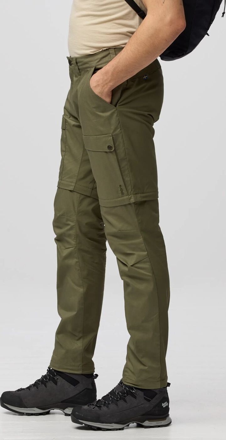 Fjällräven Men's Abisko Hybrid Trail Trousers Zip-Off Laurel Green Fjällräven