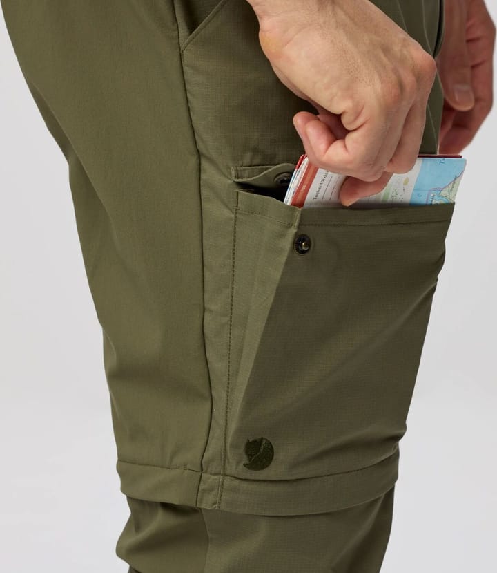 Fjällräven Men's Abisko Hybrid Trail Trousers Zip-Off Laurel Green Fjällräven