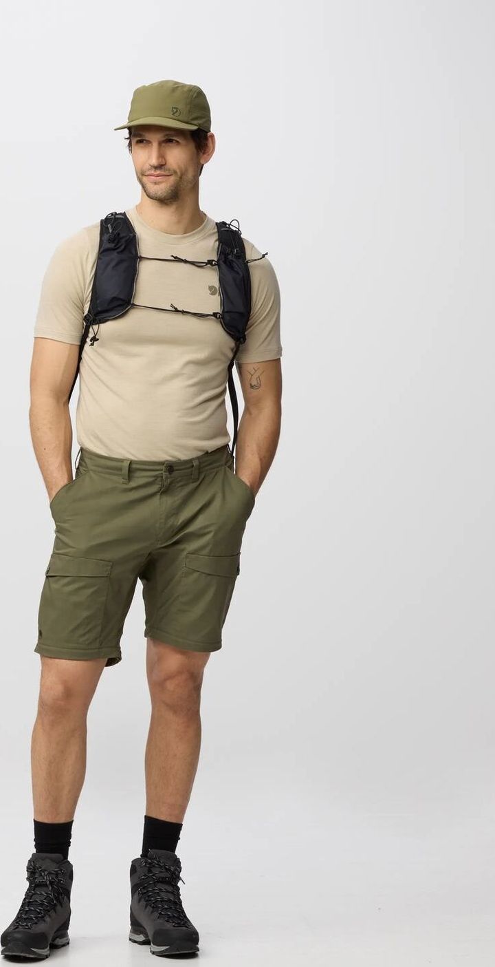 Fjällräven Men's Abisko Hybrid Trail Trousers Zip-Off Laurel Green Fjällräven