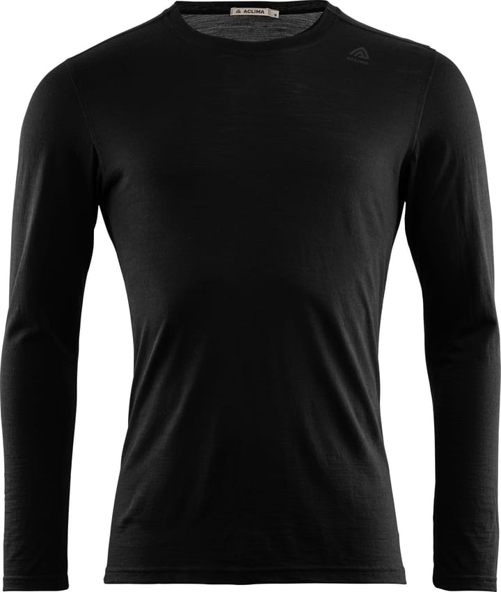 Men's LightWool Undershirt Long Sleeve Jet Black Aclima