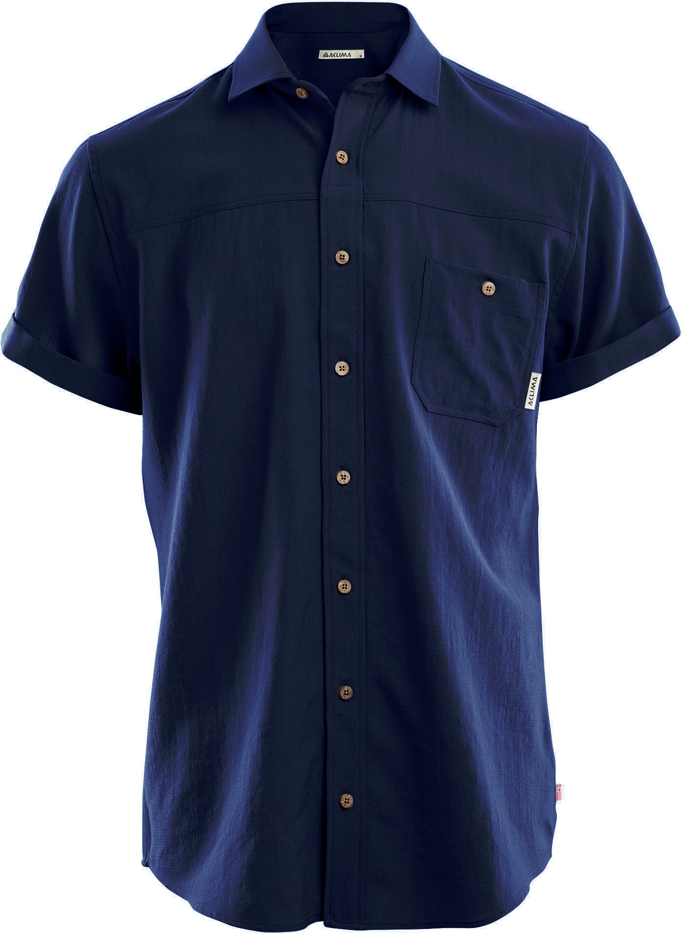 Aclima LeisureWool Short Sleeve Shirt Man Navy Blazer L, Navy Blazer