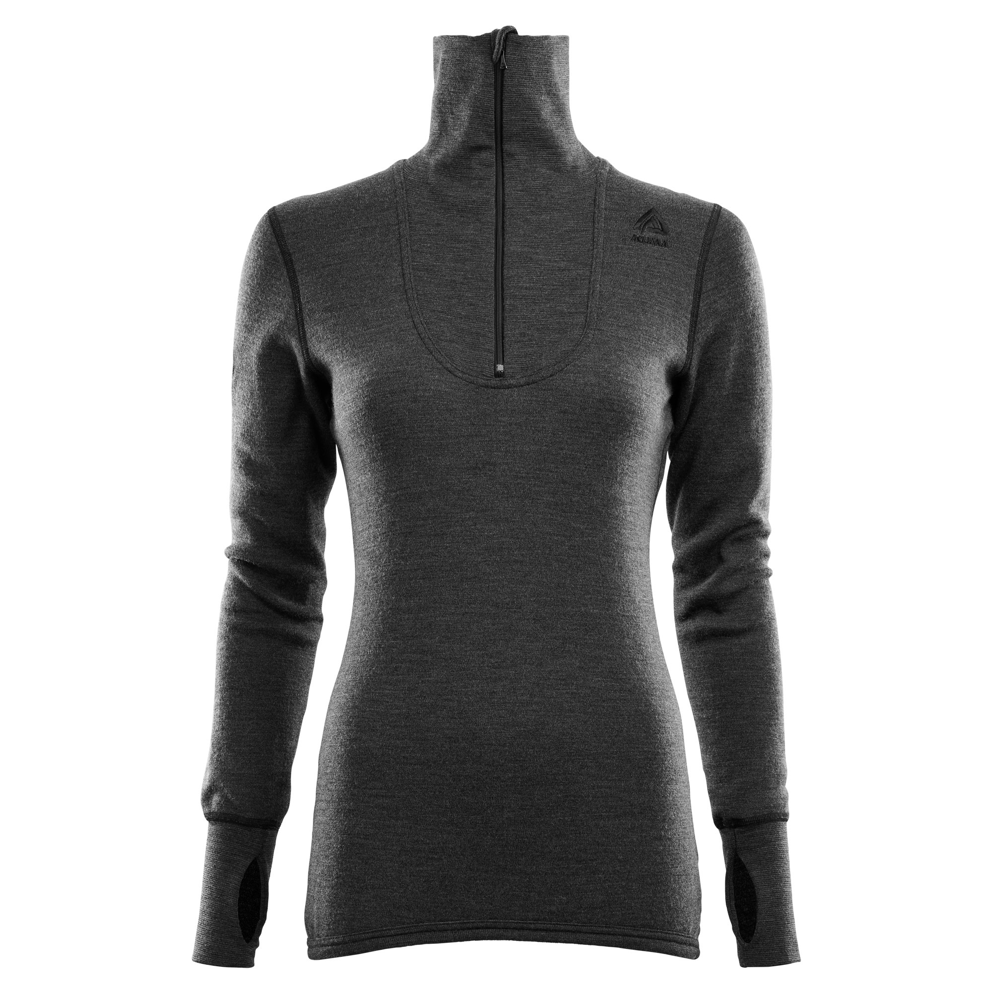 DoubleWool Polo with Zip Woman Marengo/Jet Black