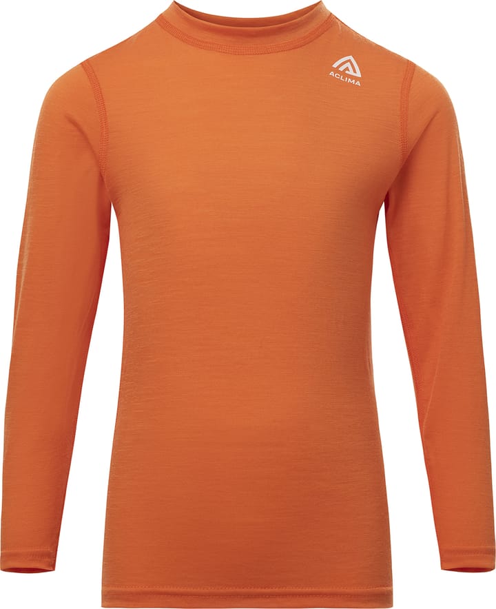 Aclima Kids' LightWool Crew Neck  Orange Tiger Aclima