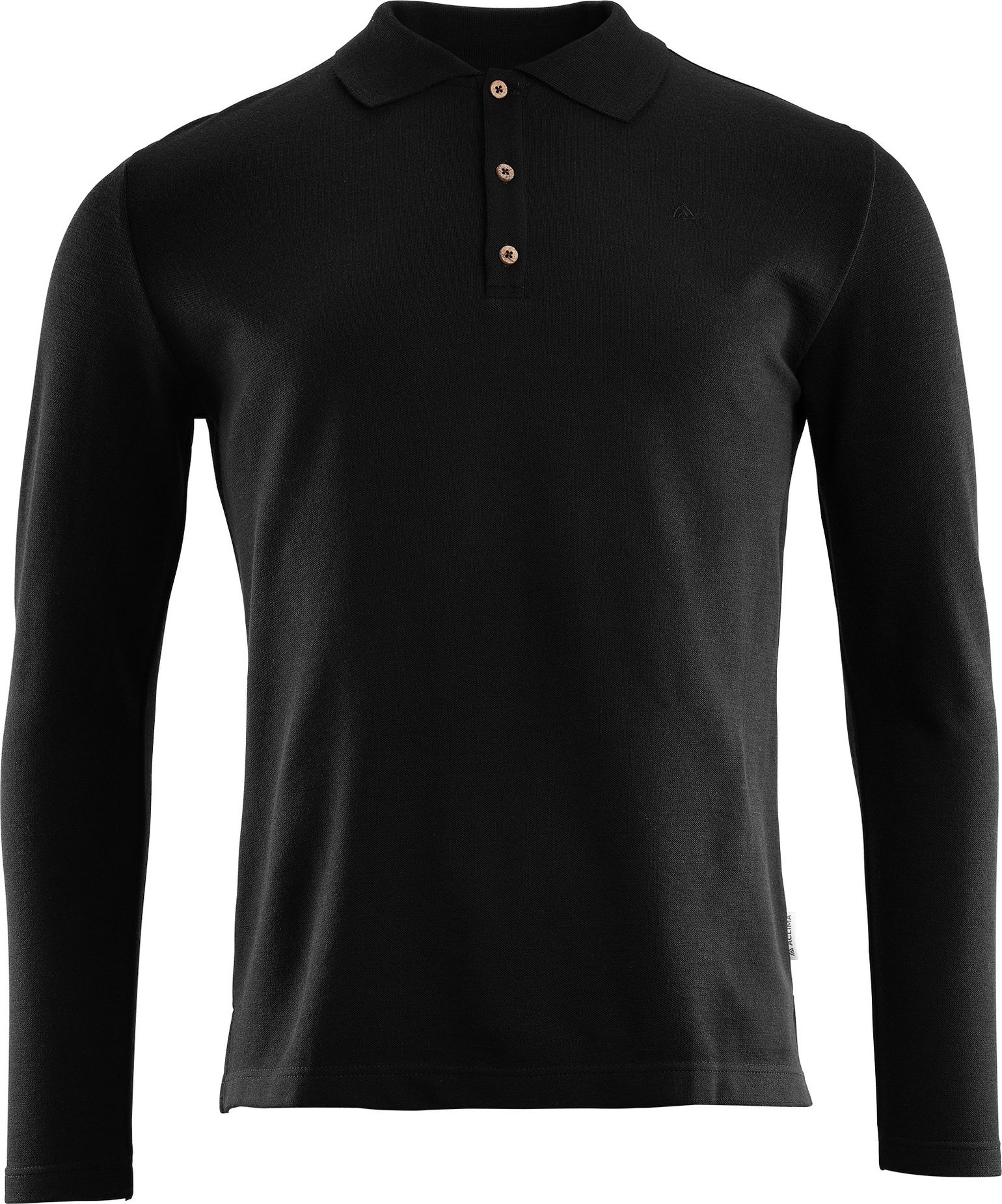 Men's LeisureWool Pique Shirt Long Sleeve Jet Black