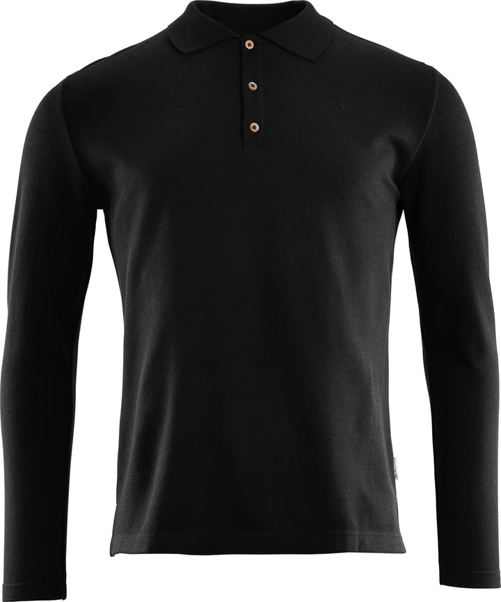 Men's LeisureWool Pique Shirt Long Sleeve Jet Black Aclima