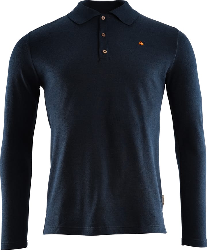Aclima Men's LeisureWool Pique Shirt Long Sleeve Navy Blazer Aclima