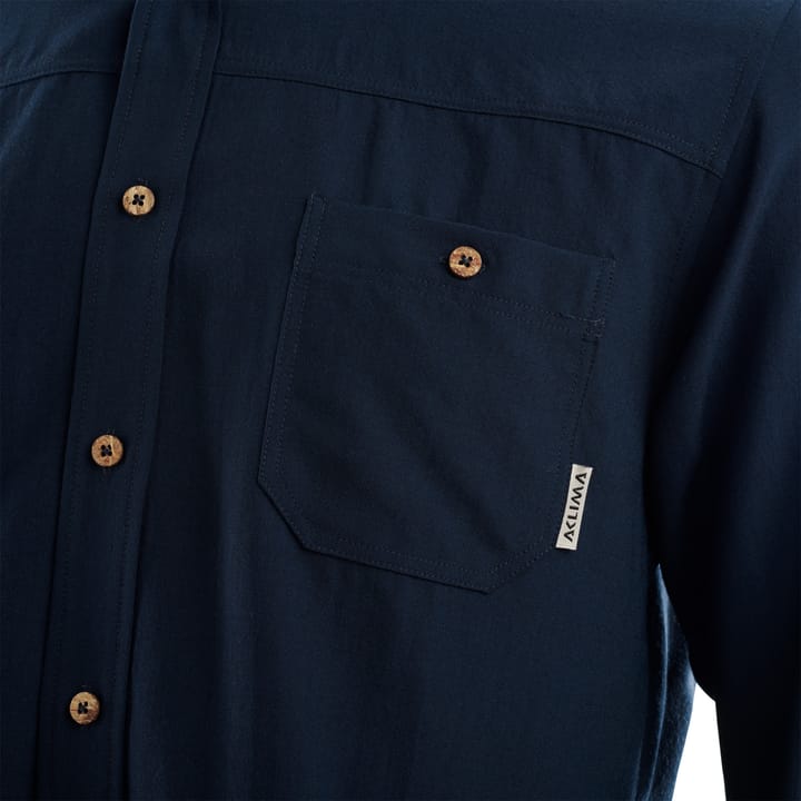 Aclima LeisureWool Woven Wool Shirt Man Navy Blazer Aclima
