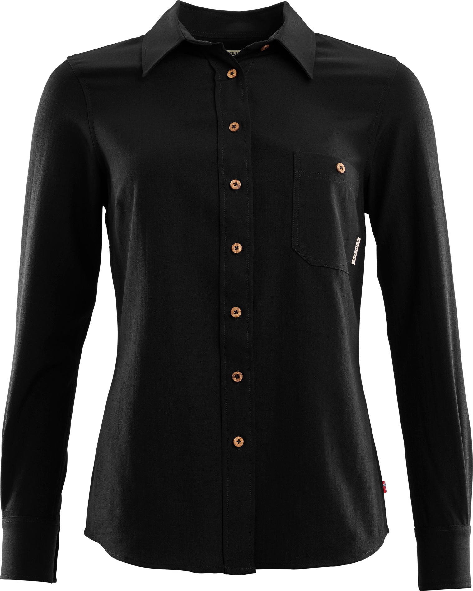 LeisureWool Woven Wool Shirt Woman Jet Black