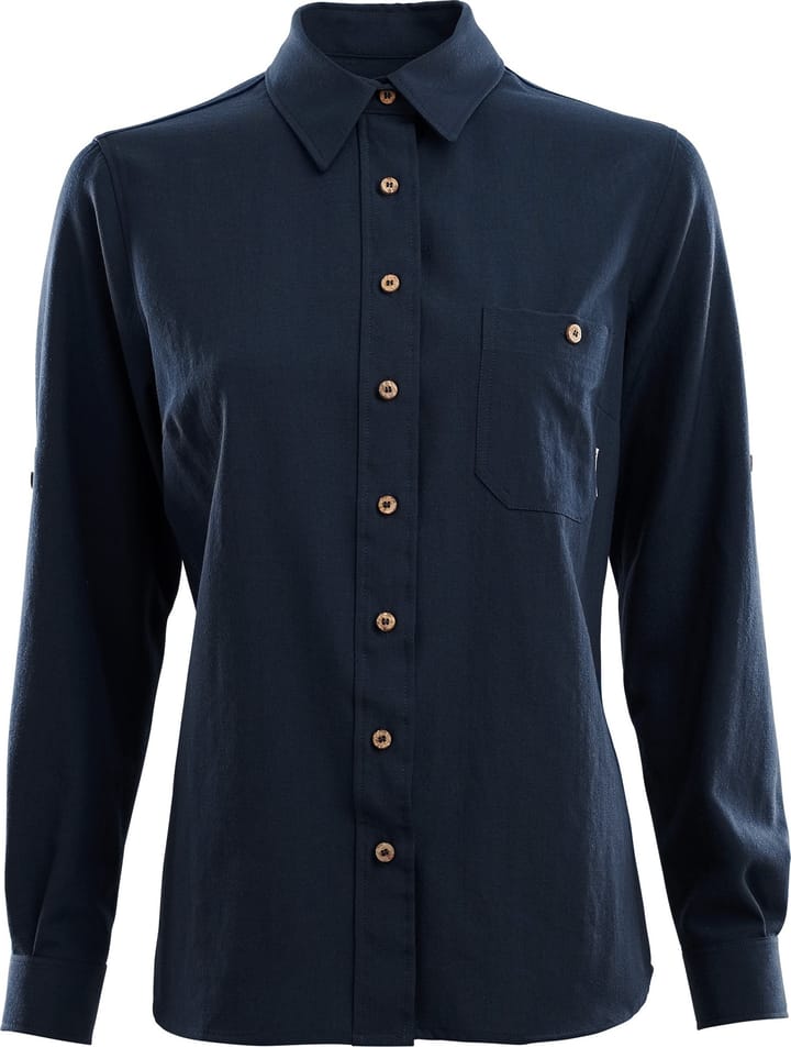 Aclima LeisureWool Woven Wool Shirt Woman Navy Blazer Aclima