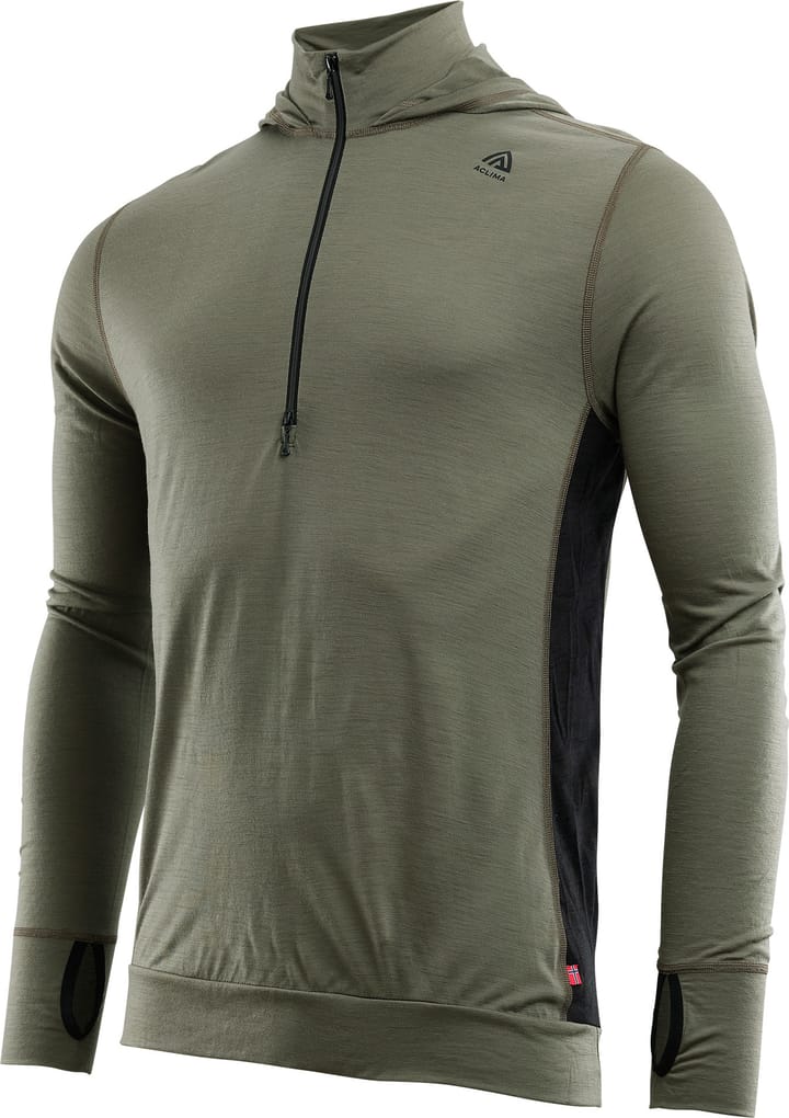 Aclima LightWool Hoodie Man Ranger Green/Jet Black Aclima