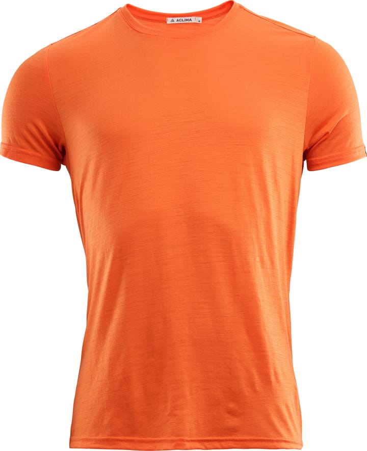 Aclima Men's LightWool T-shirt Round Neck Orange Tiger Aclima
