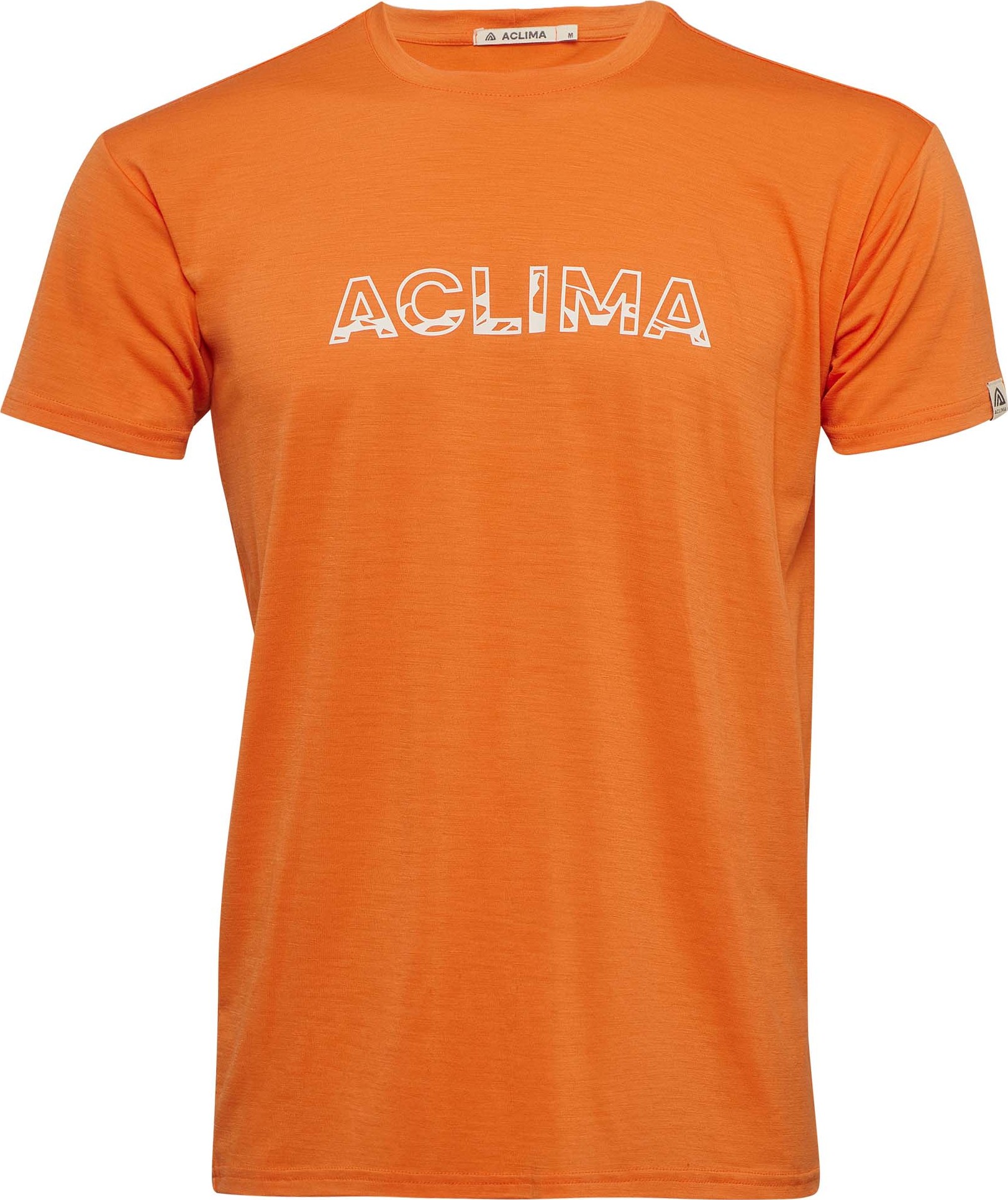Aclima Men's LightWool 140 Classic Tee Logo Orange Tiger