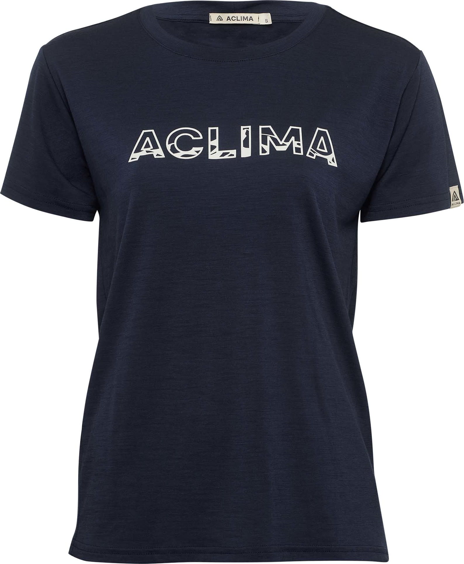 Aclima Aclima Women's LightWool 140 Classic Tee Logo Navy Blazer L, Navy Blazer