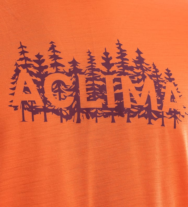 Aclima LightWool Classic Tee Woodprint Man Orange Tiger Aclima