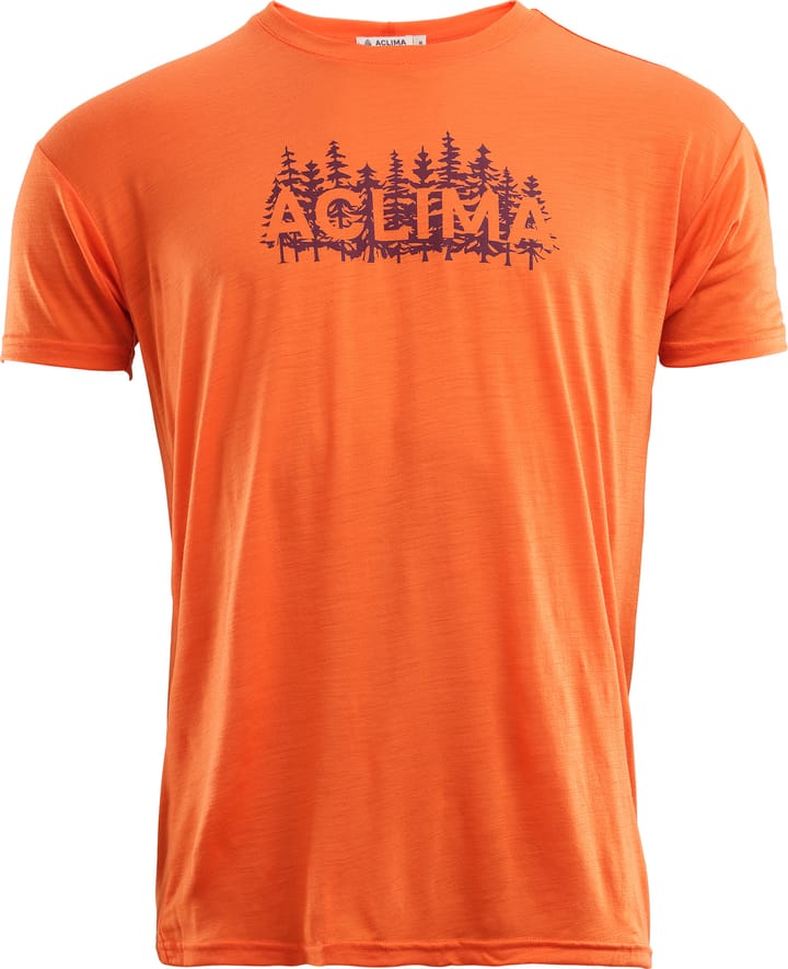 Aclima LightWool Classic Tee Woodprint Man Orange Tiger Aclima