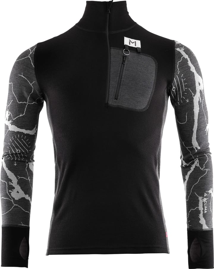 Aclima Men's Lars Monsen Femunden Polo Jet Black/Marengo/Femunden Dark Aclima