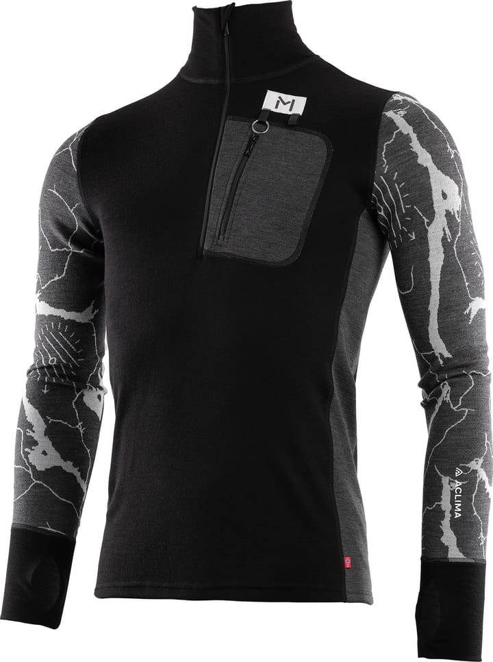 Aclima Men's Lars Monsen Femunden Polo Jet Black/Marengo/Femunden Dark Aclima