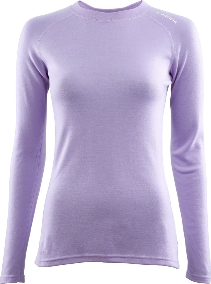 Aclima Women's WarmWool Crewneck Purple Rose Aclima