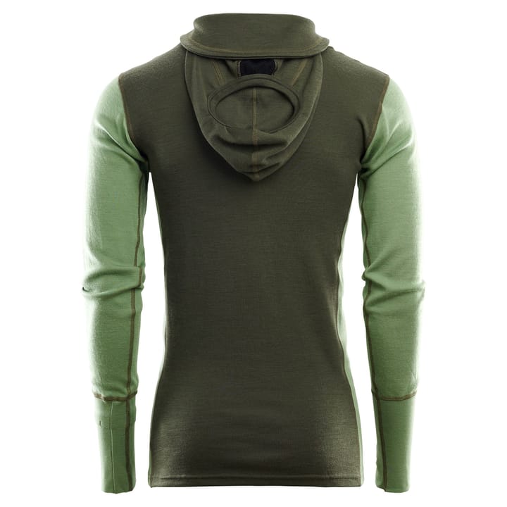 WarmWool Hoodsweater with Zip Man Olive Night / Dill / Marengo Aclima