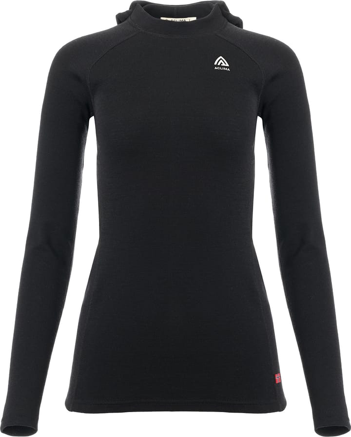 Women's WarmWool Hoodsweater V2 Jet Black Aclima