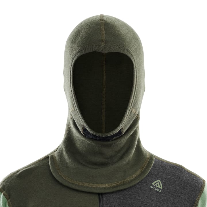 Aclima Men's WarmWool Hoodsweater with Zip Olive Night/Dill/Marengo Aclima