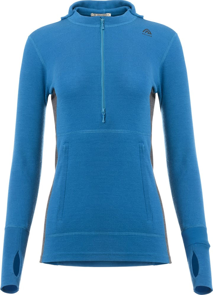 Women's WarmWool Hoodsweater with Zip Corsair / Marengo Aclima