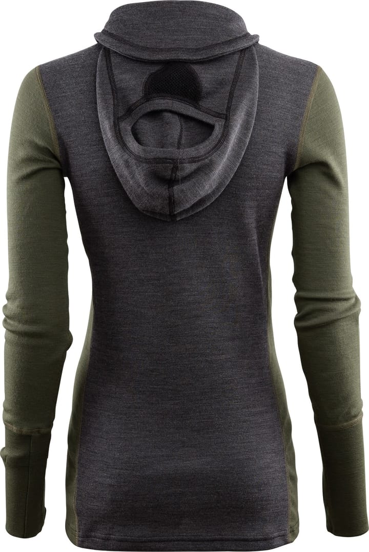 WarmWool Hoodsweater with Zip Woman Marengo / Olive Night / Dill Aclima