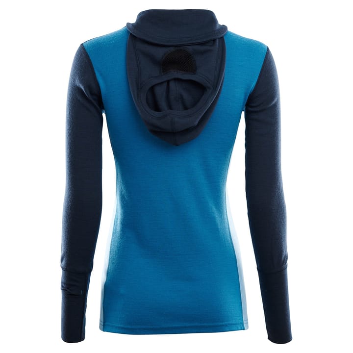 Aclima WarmWool Hoodsweater with Zip Woman Navy Blazer/Blue Sapphire/Azure Blue Aclima