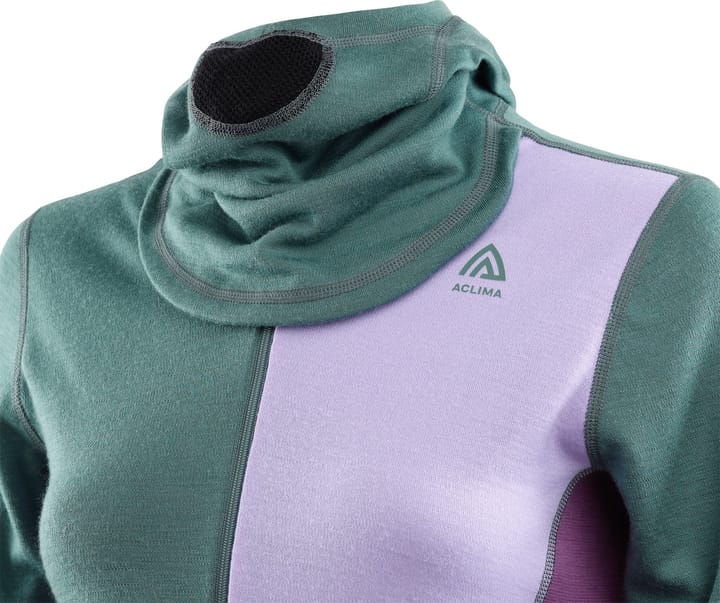 Aclima WarmWool Hoodsweater with Zip Woman North Atlantic/Purple Rose/Sunset Purple Aclima