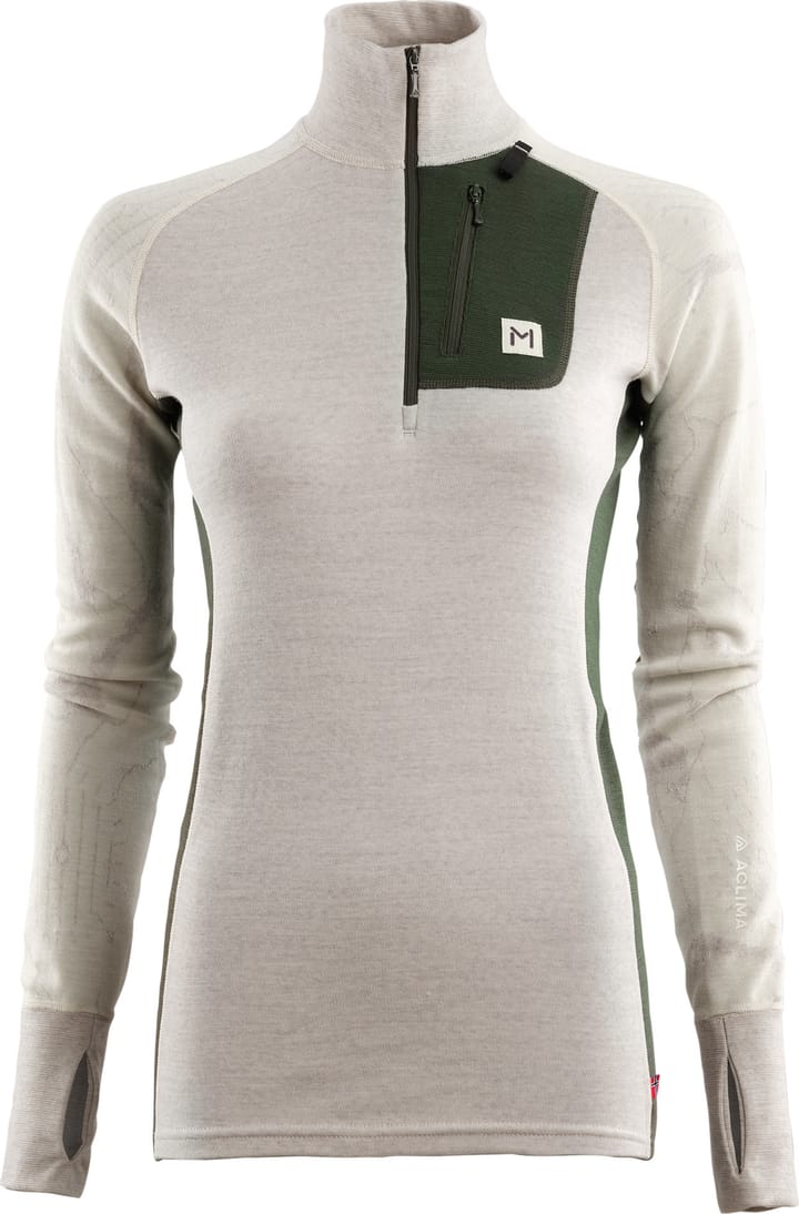 Aclima Women's Lars Monsen Femunden Polo Beige Melange/Olive Night/Femunden Light Aclima
