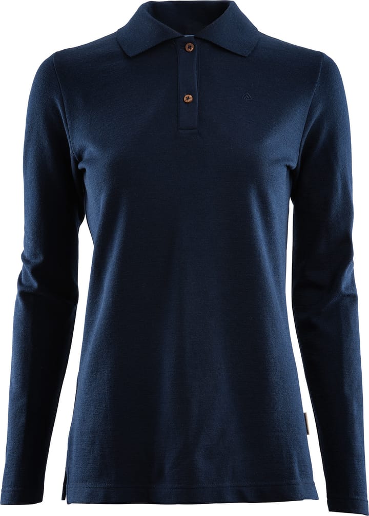 Aclima Women's LeisureWool Pique Shirt Long Sleeve Navy Blazer Aclima