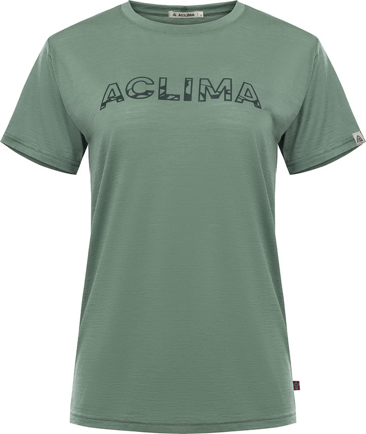 Aclima Women's LightWool 140 Classic Tee Logo Dark Ivy Aclima