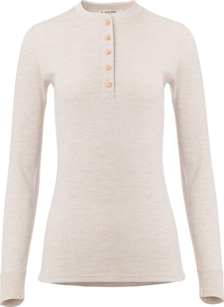 Aclima Women's WarmWool Granddad Shirt Beige Melange Aclima