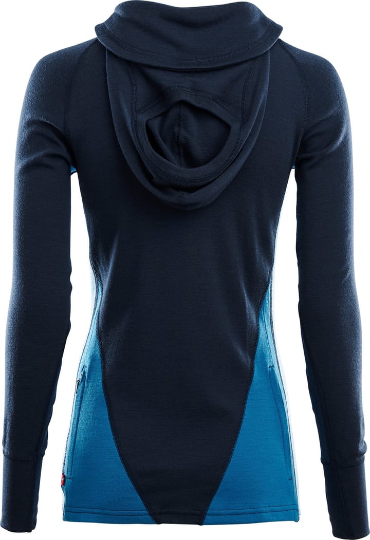 Women's WarmWool Hood Sweater Navy Blazer / Azure Blue / Blue Sapphire Aclima