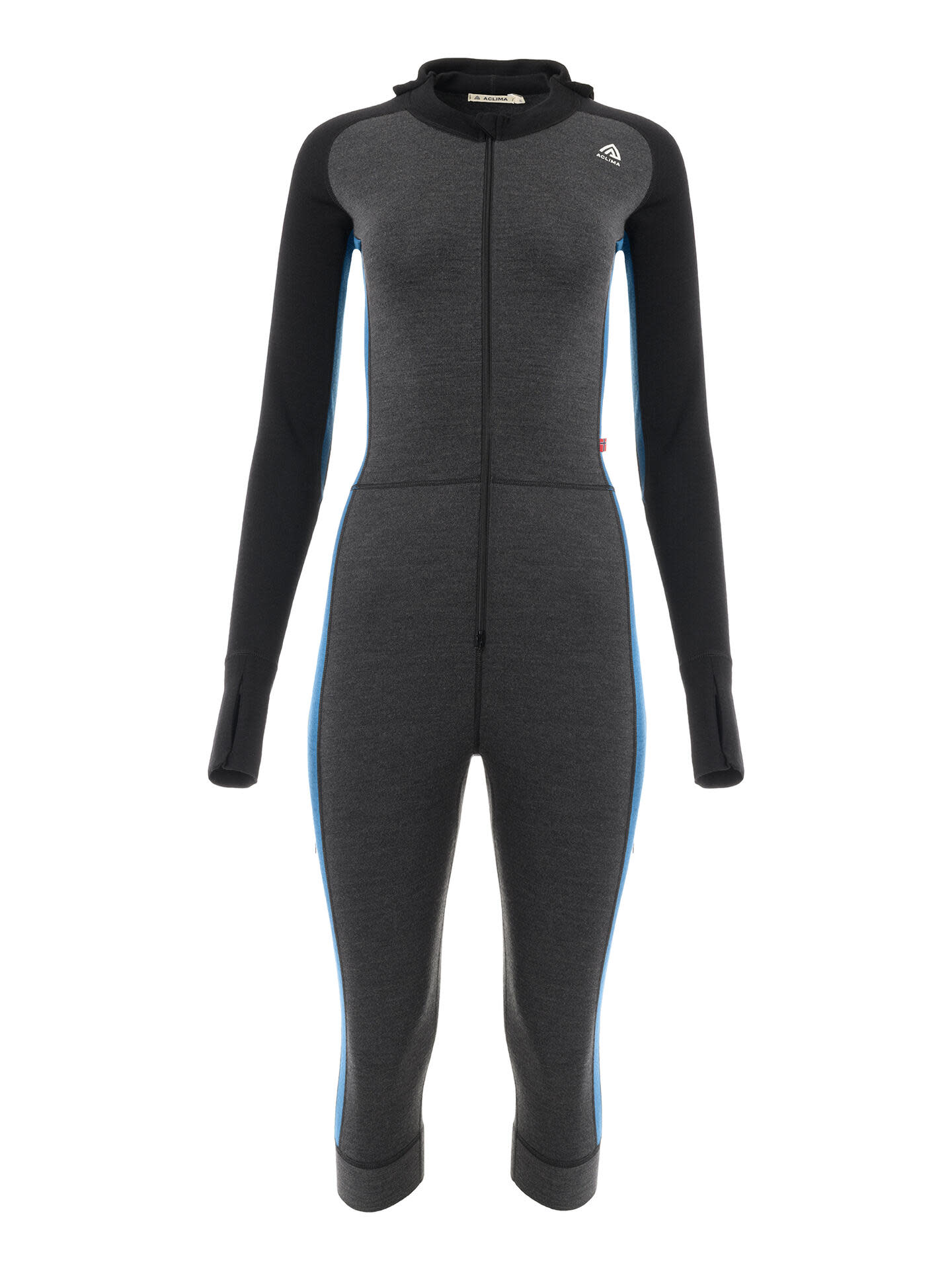 Aclima Women's WarmWool Overall 3/4 Marengo/Jet Black/Corsair Undertøy sett S