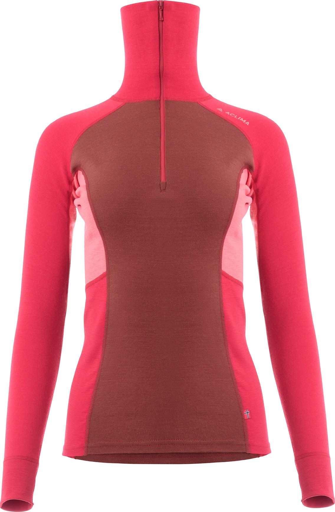 Aclima Women's WarmWool Polo Jester Red/Spiced Apple/Spiced Coral