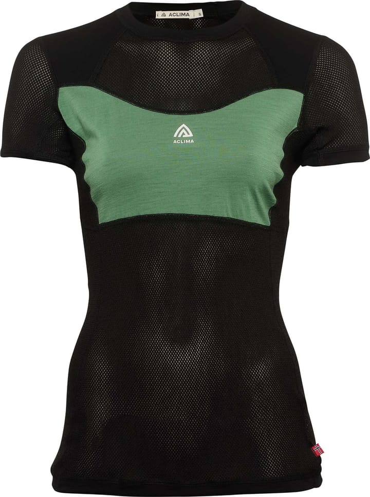 Aclima Women's WoolNet Light T-Shirt Jet Black/Dark Ivy Aclima