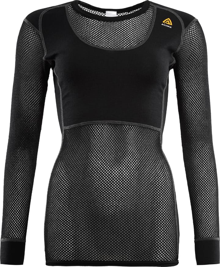 Aclima Women's WoolNet Crew Neck Jet Black Aclima