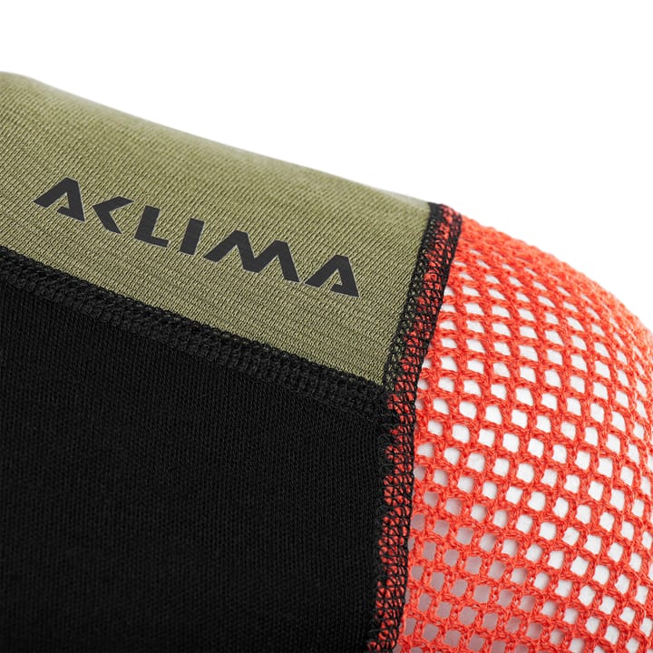 Aclima Women's WoolNet Hybrid Crew Neck Jet Black/Poinciana/Capulet Olive Aclima