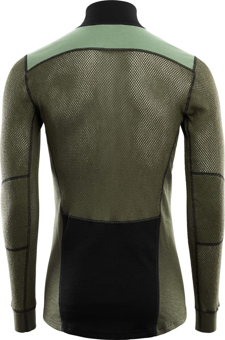 Aclima Men's WoolNet Hybrid Mockneck Jet Black/Olive Night/Dill Aclima Aclima Men's WoolNet Hybrid Mockneck Jet Black/Olive Night/Dill Aclima
